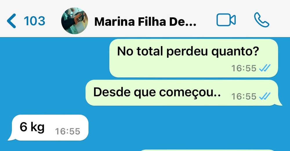 Mensagem real de aluno acompanhado individualmente